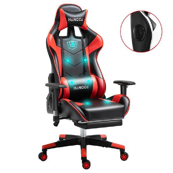 Customized footrest PC Game Racing Silla Gamer Massage Chair With Speakers