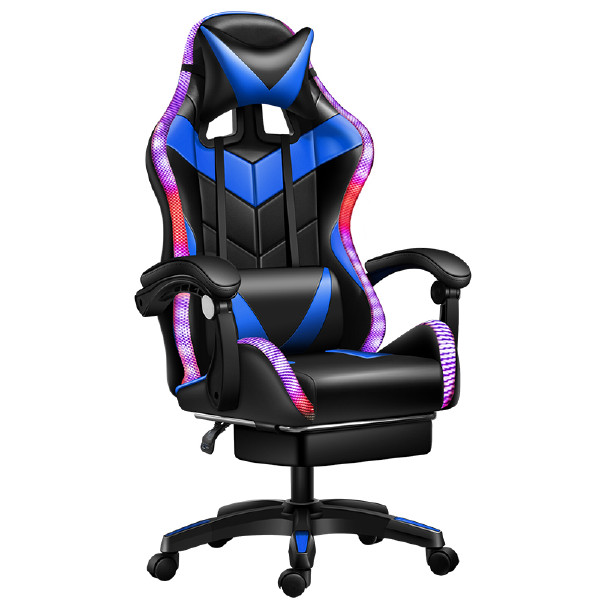 2021 New Style Rotatable Computer Chair Led Gaming Chair with Footrest