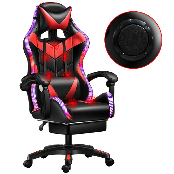 2021 Free Sample Customized Leather Light Sillas Gamer LED RGB Gaming Chair