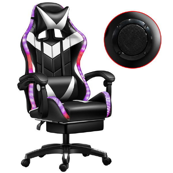 RGB Gaming Chair Computer Audio Function Blue Tooth Control Music Playback Gaming Chairs With Footrest