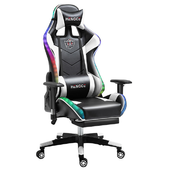 Amazon Hot China Factory Direct Reclinable LED Light Silla Gamer Racing Gaming Chair with Footrest