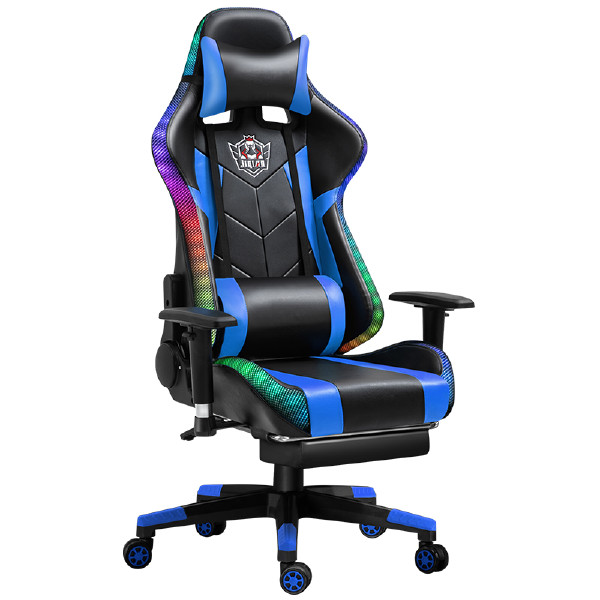 2021 New Style Adult PC Chair with Footrest LED Gaming Chair