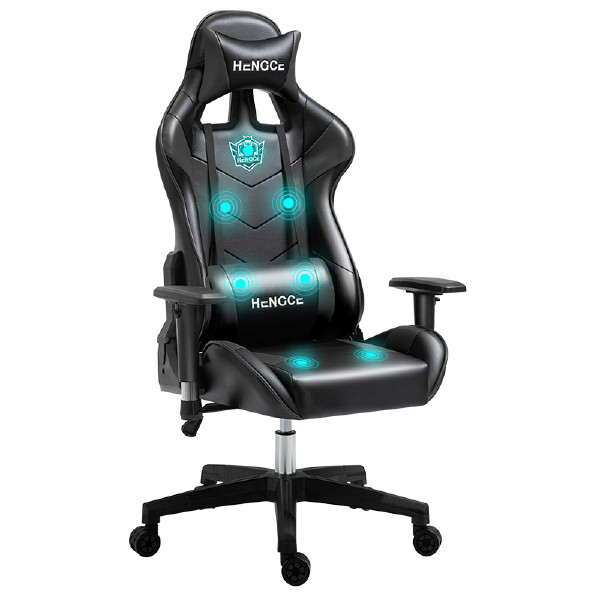 Amazon Hot Budget Reclining Massage Video Gaming Chair with Footrest