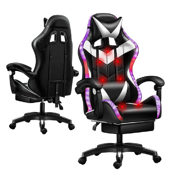 Free Sample PC Swiveling Computer Chair Reclining Leather Led Gaming Chair