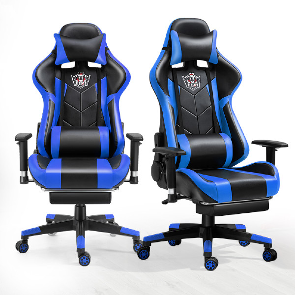 Cool Blue E-sports Chair Lift Armrests Racing Rocker Gaming Chair