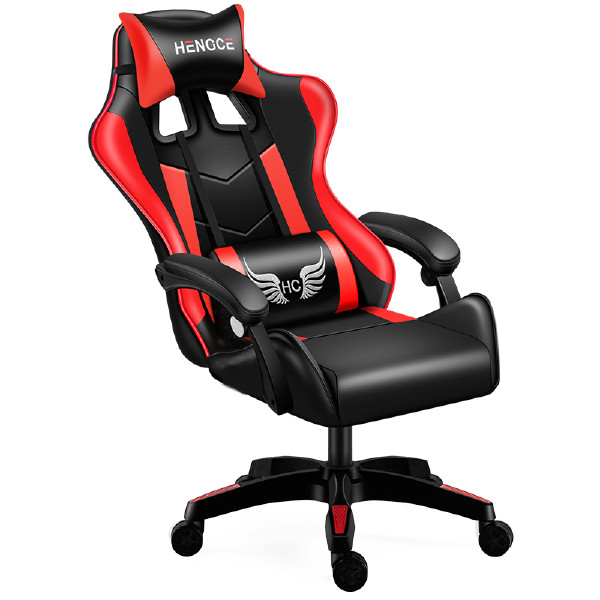 New High Back Leather Gaming Chair with Headrest Footrest Backrest